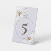 Lentebloesem witte bloem tafelnummer reclamebord met voetstuk (Voorkant)
