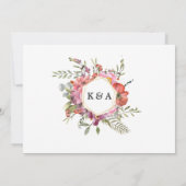 lentebloesemkrans verloving kaart (Achterkant)