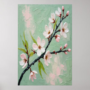 Lentebloesems Olie Schilderij op Canvas Grote Flor Poster