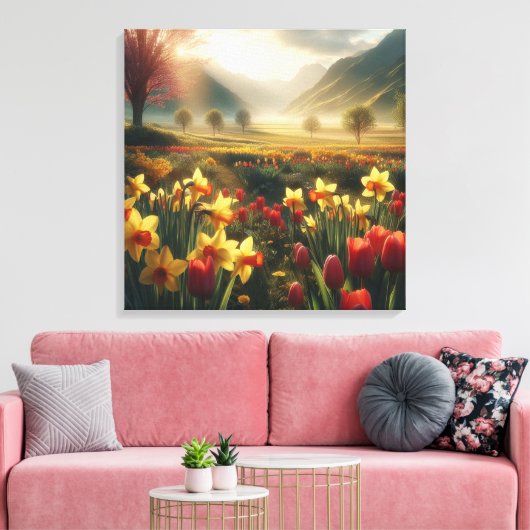 Lentebloesemstraling Canvas Afdruk (Insitu (Woonkamer))