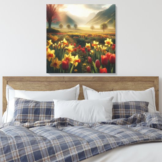 Lentebloesemstraling Canvas Afdruk (Insitu (Slaapkamer))