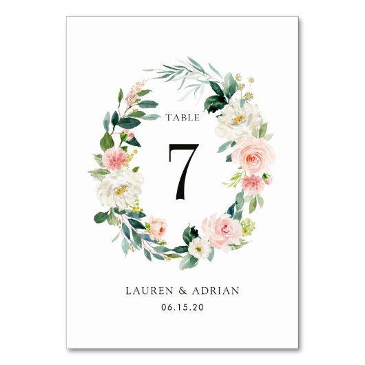 Lentebloosem bloemenkrans Trouw tafelnummer (Achterkant)