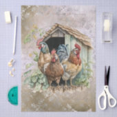 Lenteboerderij Hen Kippen Aquarel Tissuepapier (Craft)