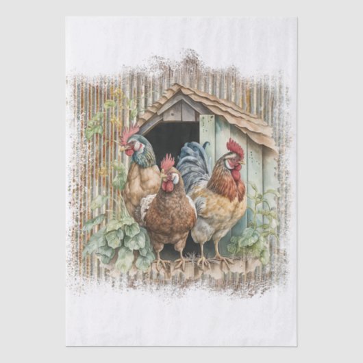 Lenteboerderij Kippen Tissuepapier (Voorkant)