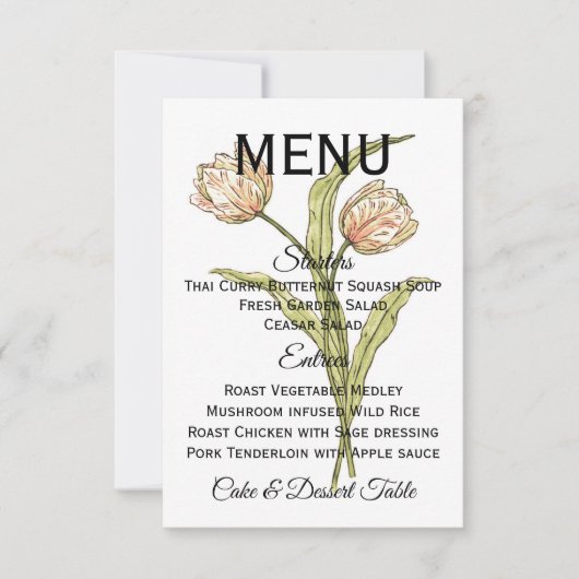 Lentebollen Menu (volledig aanpasbaar) Kaart (Voorkant)