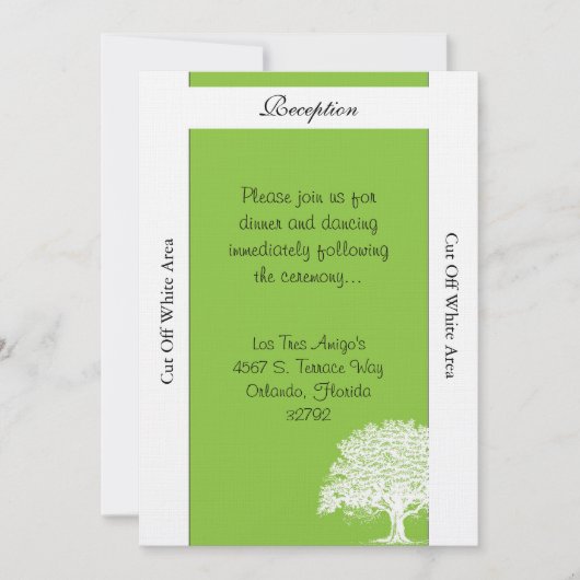 Lenteboom Groen/Wit Bruiloft Receptie Kaart (Voorkant)