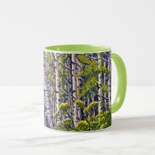 Lentebos Aspen Boom Paars Groen Koffie Mok