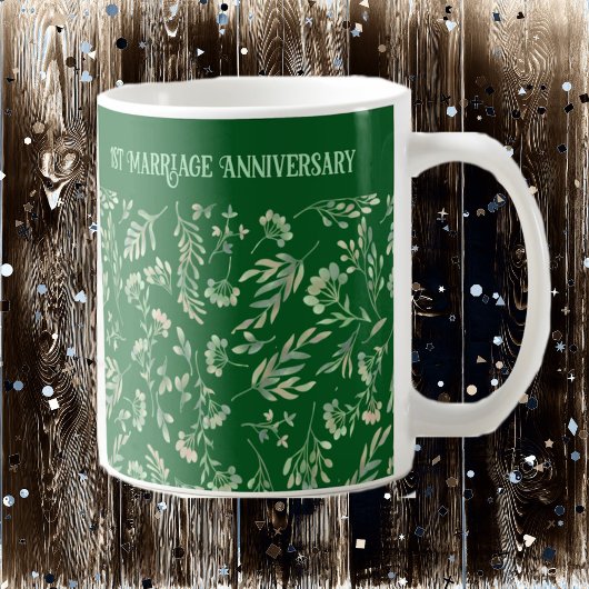 Lentebos Groene Botanische bladeren Jubileum Koffiemok