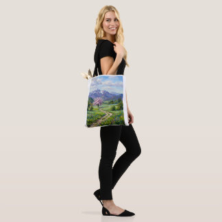 Lentebos Landschap Olieverfschilderij Boodschappen Tote Bag
