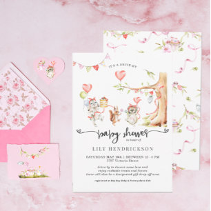 Lentebos Uitnodiging voor Drive-By Baby Shower