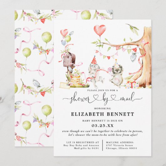 Lentebosdieren Baby Shower per post (Voorkant / Achterkant)