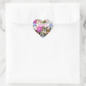 Lentebouquet met liefdeshartsticker hart sticker (Tas)