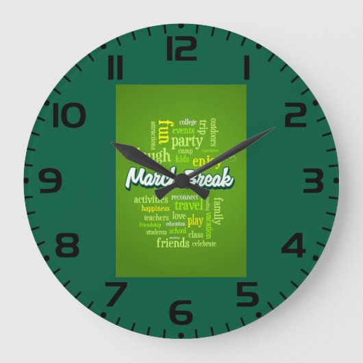 Lentebreak Woordwolk Typografie Schoolvakantie Grote Klok (Voorkant)