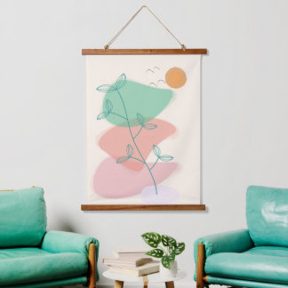 Lentebries houten wandtapijt hangend wandkleed