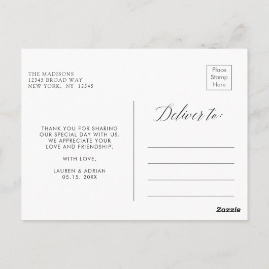 Lentebruidsboeket Huwelijks Dankbetuigingskaart Briefkaart (Achterkant)