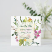 Lentebruidsboeket van narcissen save the date (Staand voorkant)