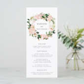 Lentebruidsmenu met bloemendesign menu (Staand voorkant)