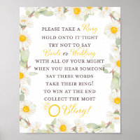 Lentebruidssluiting met madeliefjes thema bord