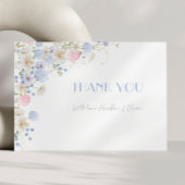 Lentebruidstijd met paarse roze wilde bloemen bedankkaart