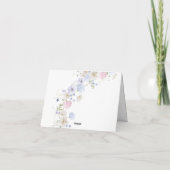 Lentebruidstuintuin bruiloft met paarse roze wilde bedankkaart (Achterkant)