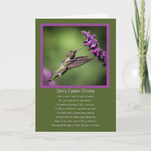 Lentedag Zegen Gedicht Kolibrie Kaart