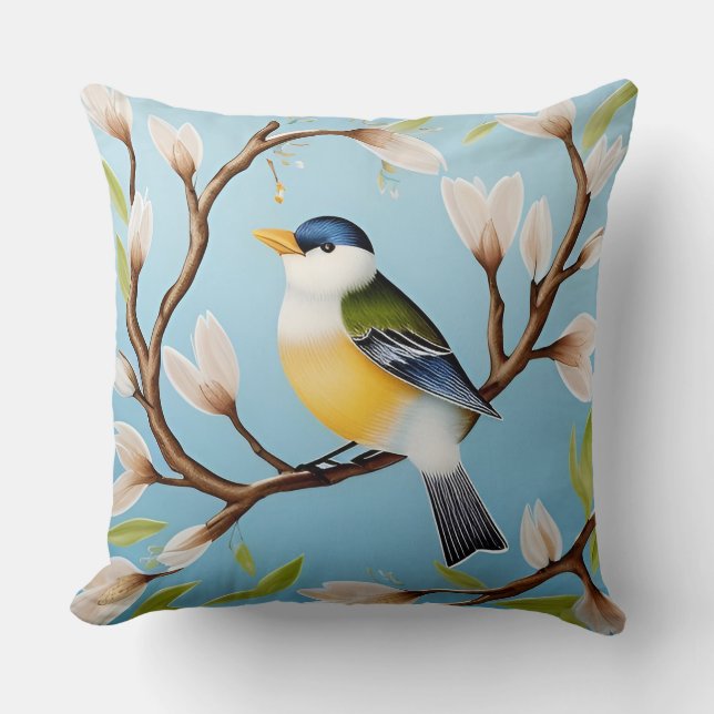 🌸 Lentedekenkussen voor de woonkamer 🐦 Kussen (Voorkant)