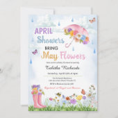 Lentedoeje Brengen Bloemen in Mei Baby Borrel Kaart (Voorkant)