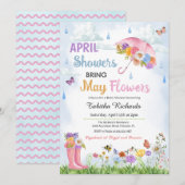 Lentedoeje Brengen Bloemen in Mei Baby Borrel Kaart (Voorkant / Achterkant)