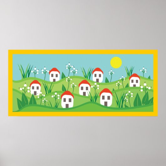 Lentedorp, rode dakhuizen op maat Poster (Voorkant)