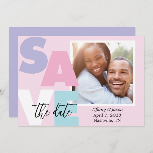 Lentedroom Bold Save the Date (Voorkant / Achterkant)