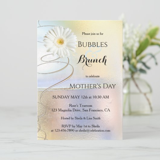 Lentefeest Bubbles en Brunch Uitnodiging (Staand voorkant)