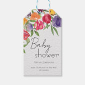 Lentefeest Tulpen Baby Shower Cadeaulabel (Voorkant)