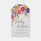 Lentefeest Tulpen Baby Shower Cadeaulabel (Achterkant)