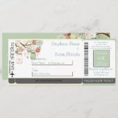 Lentefleur bordpas trouwuitnodiging save the date (Voorkant / Achterkant)