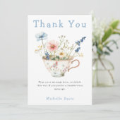 Lentefleur Bruilofts Theepartij Bedankkaart (Staand voorkant)