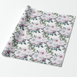 Lentefleurstukken in waterverf | Romantisch Cadeaupapier