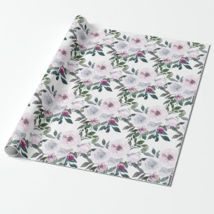 Lentefleurstukken in waterverf Romantisch Cadeaupapier