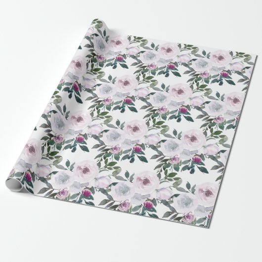 Lentefleurstukken in waterverf | Romantisch Cadeaupapier (Uitgerold)