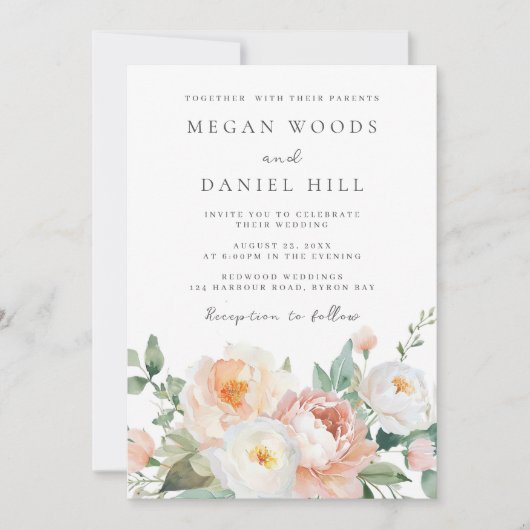 Lentefloerentuin Bruiloft Kaart (Voorkant)