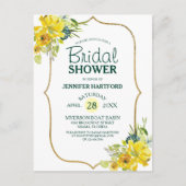 Lentegeel bloeiend bloemen bruidsdiner briefkaart (Voorkant)