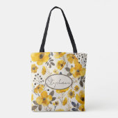 Lentegele bloem tote bag (Achterkant)