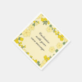 Lentegele bloemen met aangepaste tekst servet (Hoek)