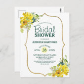 Lentegele bloemige bruiloftsdouche briefkaart (Voorkant / Achterkant)