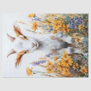 Lentegitje Geitenlammetje Gele Wilde Bloemen Decou Tissuepapier