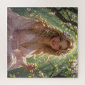 Lentegodin Blond Roze Witte Appelbloesem Legpuzzel (Horizontaal)