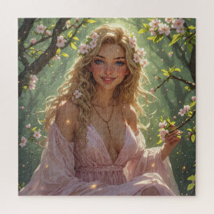 Lentegodin Blond Roze Witte Appelbloesem Legpuzzel