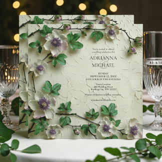 Lentegroen Bloem Bruiloftsinvatie Kaart