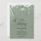 Lentegroen Calligrafie Trouw Uitnodiging (Voorkant)