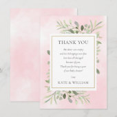 Lentegroen Pink Baby Shower Gedicht Bedankkaart (Voorkant / Achterkant)