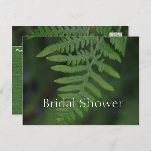 Lentegroenfernbladeren onder de doucheuitnodiging uitnodiging briefkaart (Voorkant / Achterkant)